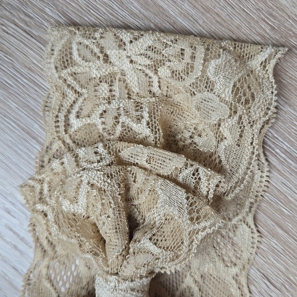 Lace Bowknot Beige Headband Baby Girl Elastic Headwrap Kids Handmade Hairband - Picture 2 of 10